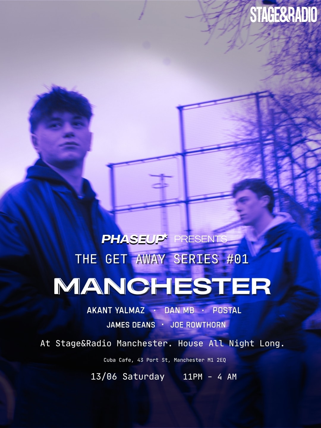 PhaseUp The Get Away Series number 001 Manchester event poster